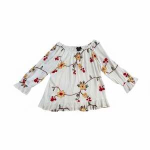 Liv Los Angeles Embroidered Floral Boho Ruffle Top Plus Size 2X